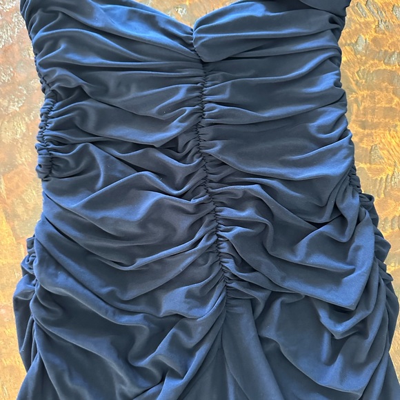 Susana Monaco Navy Strapless Ruched Front Dress Sz S NWT - Picture 1 of 5